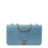 シャネル ココマーク マトラッセ チェーンショルダーバッグ ブルー デニム レディース CHANEL 【中古】
