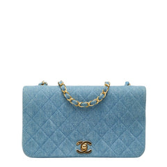 シャネル ココマーク マトラッセ チェーンショルダーバッグ ブルー デニム レディース CHANEL 【中古】