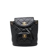 シャネル ココマーク マトラッセ ミニリュック バックパック A10177 ブラック ラムスキン レディース CHANEL 【中古】