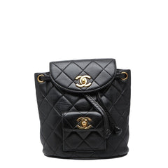 シャネル ココマーク マトラッセ ミニリュック バックパック A10177 ブラック ラムスキン レディース CHANEL 【中古】