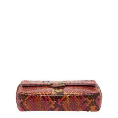 シャネル ココマーク チェーン ミニショルダーバッグ ピンク マルチカラー パイソン レディース CHANEL 【中古】