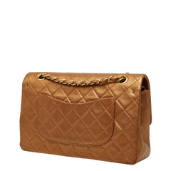 シャネル マトラッセ25 ココマーク ダブルフラップ ダブルチェーン ショルダーバッグ ブロンズ レザー レディース CHANEL 【中古】