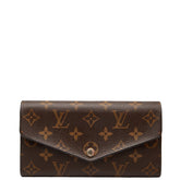 ルイ ヴィトン モノグラム ポルトフォイユ サラ 長財布 M62234 ブラウン フューシャ ピンク PVC レザー レディース LOUIS VUITTON 【中古】