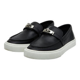 エルメス ゲーム スニーカー スリッポン サイズ:37.5 ブラック ホワイト レザー レディース HERMES 【中古】