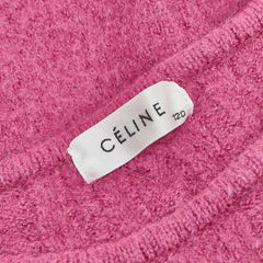 セリーヌ ニットワンピース 半袖 サイズ120 ピンク ウール アクリル キッズ CELINE 【中古】
