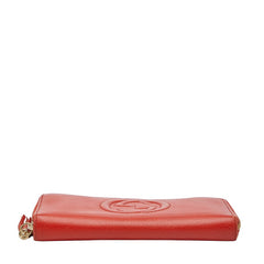 グッチ ソーホー ラウンドファスナー 長財布 308004 レッド レザー レディース GUCCI 【中古】