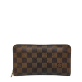 ルイ ヴィトン ダミエ ポルトモネ ジップ ラウンドファスナー 長財布 N61728 ブラウン PVC レザー レディース LOUIS VUITTON 【中古】