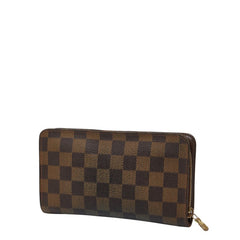 ルイ ヴィトン ダミエ ポルトモネ ジップ ラウンドファスナー 長財布 N61728 ブラウン PVC レザー レディース LOUIS VUITTON 【中古】