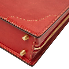 オオバセイホウ オールレザーブリーフ ハンドバッグ ビジネスバッグ 1030-BTLP レッド カーフ メンズ 大峡製鞄 【中古】