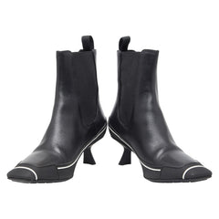 ディオール 22AW D-Motion サイドゴアブーツ ヒール 37 1/2 D ブラック レザー レディース Dior 【中古】