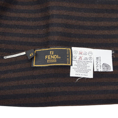 フェンディ ズッカ マフラー ブラウン ブラック ウール レディース FENDI 【中古】