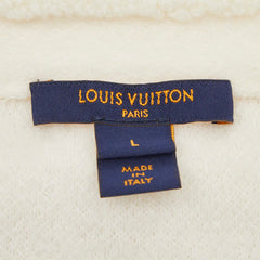 ルイ ヴィトン 3Dロゴ 半袖 ニット L アイボリー ウール ナイロン ポリウレタン レディース LOUIS VUITTON 【中古】