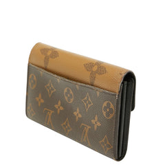 ルイ ヴィトン モノグラム ジャイアント リバース ポルトフォイユ サラ 長財布 M80726 ブラウン PVC レザー レディース LOUIS VUITTON 【中古】