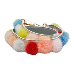 フェンディ ストラップ ユー ショルダーストラップ マルチカラー レザー ファー レディース FENDI 【中古】