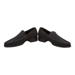 グッチ GGキャンバス - ローファー スリッポン モカシン サイズ7.5B 103395 ブラウン キャンバス レザー メンズ GUCCI 【中古】