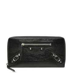 バレンシアガ クラシック コンチネンタル ラウンドファスナー 長財布 253036 ブラック レザー レディース BALENCIAGA 【中古】
