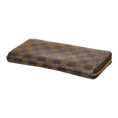 ルイ ヴィトン ダミエ ジッピーウォレット ラウンドファスナー 長財布 N60015 ブラウン PVC レディース LOUIS VUITTON 【中古】