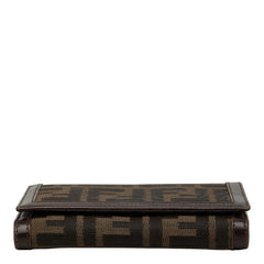 フェンディ ズッカ 二つ折り財布 2266 31052 008 ブラウン キャンバス レザー レディース FENDI 【中古】