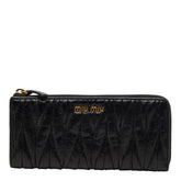 ミュウミュウ マテラッセ L字ファスナー 長財布 5M1183 ネロ ブラック レザー レディース MIUMIU 【中古】