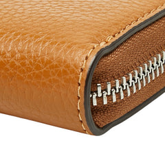 コーチ ロゴ ロング ジップ アラウンド ウォレット 長財布 ペニーマルチ ブラウン レザー レディース COACH 【中古】