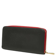 ルイ ヴィトン モノグラム ヴェルニ ジッピーウォレット リカラー 長財布 マットブラック レッド レザー メンズ LOUIS VUITTON 【中古】