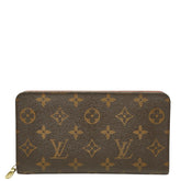 ルイ ヴィトン モノグラム ポルトモネジップ ラウンドファスナー 長財布 M61727 ブラウン PVC レザー レディース LOUIS VUITTON 中古
