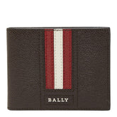 バリー トレインスポッティング 二つ折り財布 札入れ ダークブラウン レッド レザー メンズ BALLY 【中古】