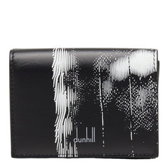 ダンヒル ロゴ 三つ折り財布 ウォレット 折畳み財布 ブラック ホワイト レザー メンズ Dunhill 【中古】