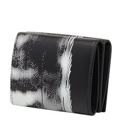 ダンヒル ロゴ 三つ折り財布 ウォレット 折畳み財布 ブラック ホワイト レザー メンズ Dunhill 【中古】