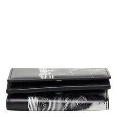 ダンヒル ロゴ 三つ折り財布 ウォレット 折畳み財布 ブラック ホワイト レザー メンズ Dunhill 【中古】