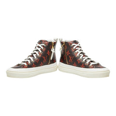 ルイ ヴィトン キャットグラム ステラーライン - ハイカットスニーカー サイズ:35 1/2 ブラウン オレンジ PVC レザー レディース LOUIS VUITTON 【中古】