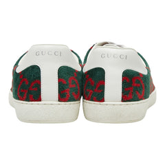 グッチ GGテリークロス - スニーカー サイズ:9 576177 グリーン レッド パイル レザー メンズ GUCCI 【中古】