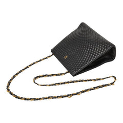 バリー ロゴ キルティング チェーン ショルダーバッグ ブラック レザー レディース BALLY 【中古】