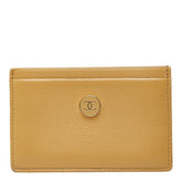 シャネル ココマーク カードケース ベージュ レザー レディース CHANEL 中古