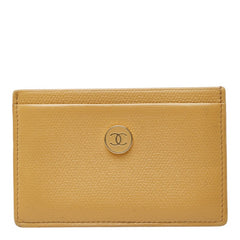 シャネル ココマーク カードケース ベージュ レザー レディース CHANEL 中古
