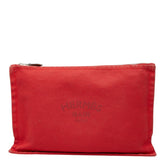 エルメス ヨッティングGM ポーチ レッド コットン レディース HERMES 中古