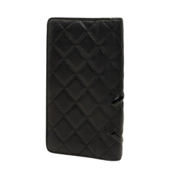 シャネル ココマーク カンボンライン 長財布 ブラック レザー レディース CHANEL 中古