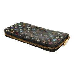 ルイ ヴィトン モノグラム ジッピーウォレット 長財布 M60243 ブラック マルチカラー PVC レディース LOUIS VUITTON 中古