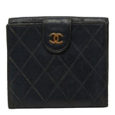 シャネル ココマーク ビコローレ 二つ折り財布 ブラック レザー レディース CHANEL 中古