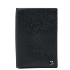 シャネル ココマーク 二つ折り財布 ブラック レザー レディース CHANEL 中古