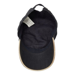 エルメス キャップ ネイビー 麻・リネン レザー レディース HERMES 中古
