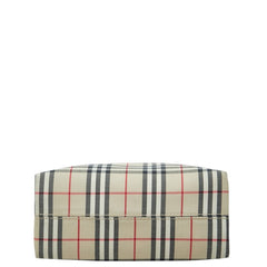 バーバリー ノバチェック ミニトートバッグ ベージュ ブラック ナイロン レザー レディース BURBERRY 中古