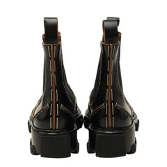 バレンシアガ ステッチ サイドゴア チェルシーブーツ サイズ39 ブラック レザー ラバー メンズ BALENCIAGA 中古