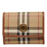 バーバリー ノバチェック 三つ折り財布 8070415 ベージュ PVC レザー レディース BURBERRY 中古