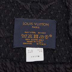 ルイ ヴィトン エシャルプ ロゴマニア マフラー M72431 ブラック ウール シルク レディース LOUIS VUITTON 中古