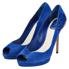 ディオール パンプス サイズ:39 ブルー レザー スエード レディース Dior 【中古】