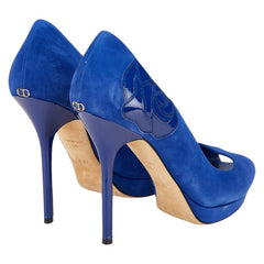 ディオール パンプス サイズ:39 ブルー レザー スエード レディース Dior 【中古】