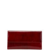 カルティエ ハッピーバースデー 長財布 ワインレッド エナメル レザー レディース CARTIER 【中古】