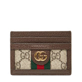 グッチ オフィディア GGスプリーム カードケース 523159 ブラウン ベージュ PVC レザー レディース GUCCI 【中古】