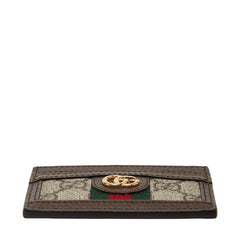 グッチ オフィディア GGスプリーム カードケース 523159 ブラウン ベージュ PVC レザー レディース GUCCI 【中古】